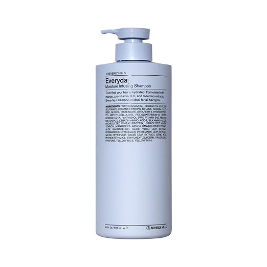 J Beverly Hills Blue Everyday Moisturizing Shampoo with Eucalyptus Oil for Hair Growth (32 Oz)