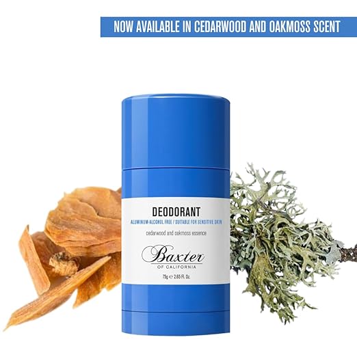 Baxter of California Deodorant Aluminum &amp Alcohol-Free Clear Stick Cedarwood and Oakmoss Essence 2.65 Ounce