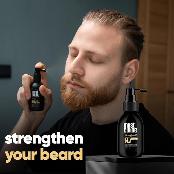 Beard Root Vitamin Spray 4 Pack Unscented Supports Beard and Moustache Growth and Strengthening Increases Elasticity Prevents Breakage Volumizes