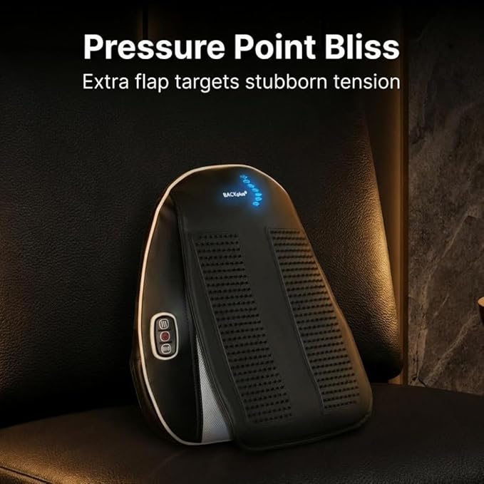 Shiatsu Massage Pad with Heat - Deep Kneading Back &amp Neck Massager Cushion for Pain Relief - Transform Any Chair into a Personal Massage Therapist
