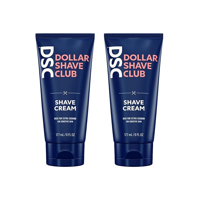Dollar Shave Club 4-Blade Razor Refill Cartridges 8 Count and Shave Cream 2-Pack with Aloe and Oils