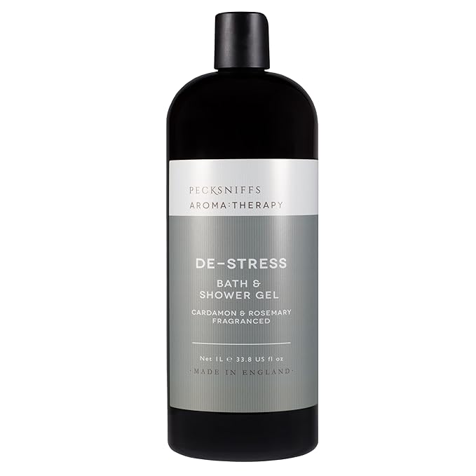 Pecksniff's Aroma:Therapy De-Stress Shower Gel – Luxurious Moisturizing Bath &amp Body Cleanser 1000 ml/33.8 fl oz Bottle