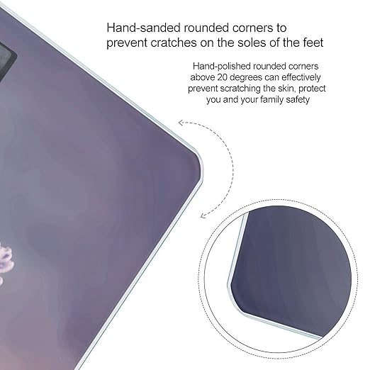 Lavender Flower Weight Scale Highly Accurate Digital Weighing Scale with Large LCD Display Smart Bathroom Scales for Home Bedrooms and Gift Giving
