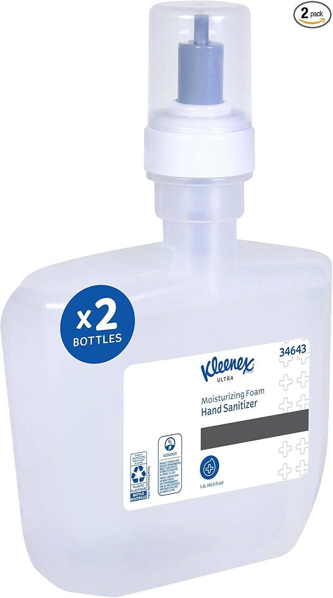 Kleenex Ultra Moisturizing Foam Hand Sanitizer (34643) Clear 1.2L Package 2 Packages / Case