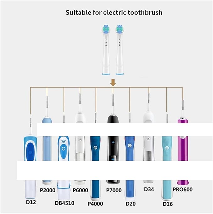 Brush Heads Refill Compatible for O bElectric Toothbrush Heads Replacement for Oral Nozzles D12 Cross(4pcs-EB50)