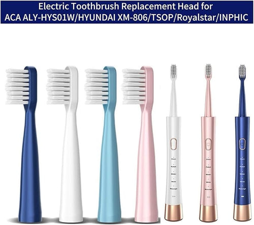 16pcs Replacement Toothbrush Heads Compatible for Jianpai S12/HYUNDAI XM-806/ACA ALY-HYS01W/TSOP/Royalstar/INPHIC Bristles(16blue)
