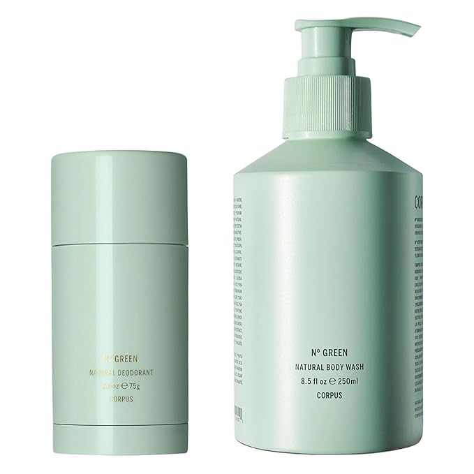 Corpus Nº Green Plant-Based Deodorant + Natural Body Wash Bundle | Vegan Cruelty-Free Non-Toxic Made in The USA