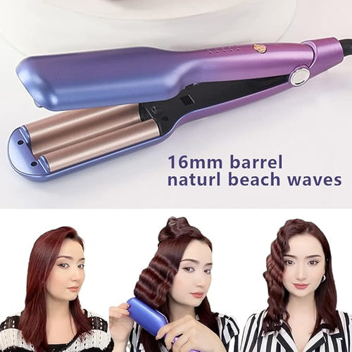 16mm 3 Barrels Hair Waver Curling Iron Wand Eggroll Adjustable Temperature Ceramic Wave Hair Curler Iron Curly Crimper Tools