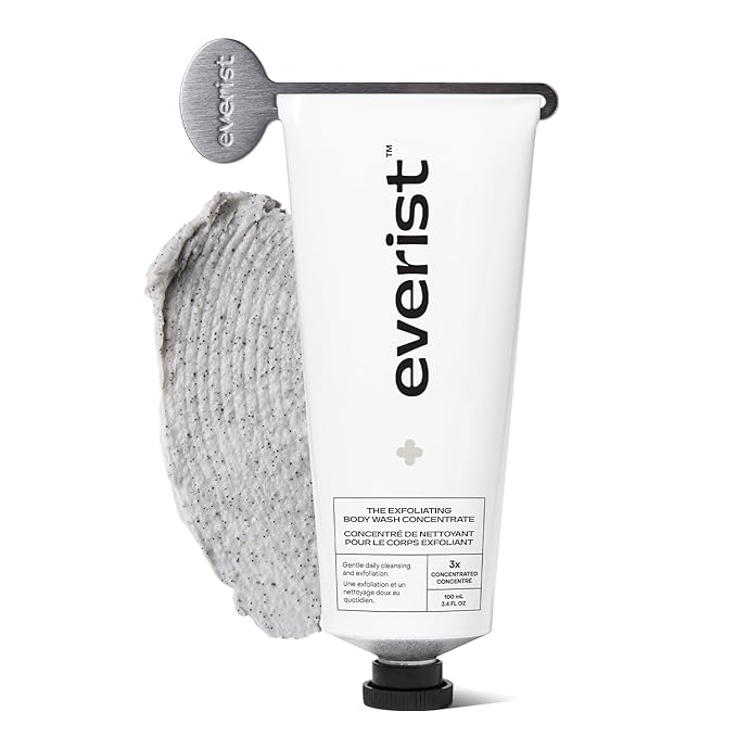 Everist Exfoliating Body Wash Concentrate – Waterless Cream Cleanser with Aloe Vera Glycerin &amp Natural Buffers – Gentle Daily Exfoliation Skin Barrier Protective Vegan Plant‑Based - 3.4 fl oz