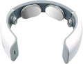 Electric Neck Massager Battery-Powered Portable Massage Tool for Neck Muscle Relaxation Personal Massager for Women and Men Lightweight Gray and White