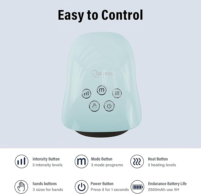 cotsoco Hand Massager - 3Massage Sizes Cordless Hand Massager with Heat &amp Compression for Arthritis and Carpal Tunnel International Women’s Day Gifts for Her Relax at Home Office Outdoors Bl