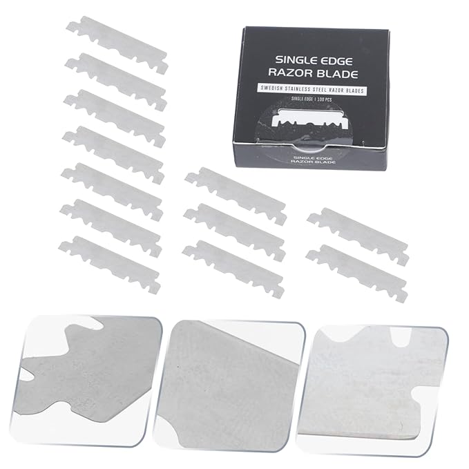 GALPADA 300pcs Single Face for Shaving Safe Replacement Blades for Home and Barbershop Use Lightweight and Practical Design