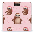 Sloth-Pink Weight Scale Digital Electronic Scales Bathroom Scale Larg LCD Backlight Display High Precision MeasurementsTempered Glass