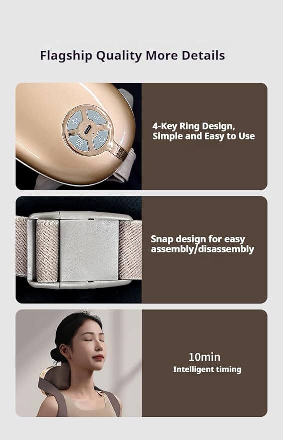 Cordless Neck Massager Neck and Back Massager for Pain Relief Deep Tissue Shiatsu Shoulder Massager for Pain Relief Back Massager with HeatBirthday Ideas for Dad Mom