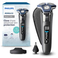 Philips Norelco Shaver 7300 Rechargeable Wet &amp Dry Electric Shaver with SenseIQ Technology Pop-up Trimmer Charging Stand Click-on Nose Trimmer &amp Travel Case S7887/92