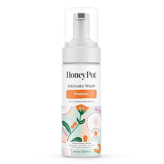 The Honey Pot Company - Prebiotic Feminine Wash &amp Regular Pads Bundle - pH Balanced Natural Hygiene Feminine Products - Herbal Infused Sanitary Pads for Women - Feminine Care