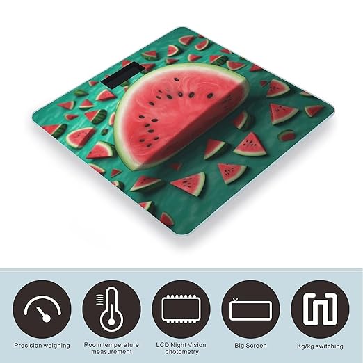 Dream Watermelon Weight Scale Digital Electronic Scales Bathroom Scale Larg LCD Backlight Display High Precision MeasurementsTempered Glass