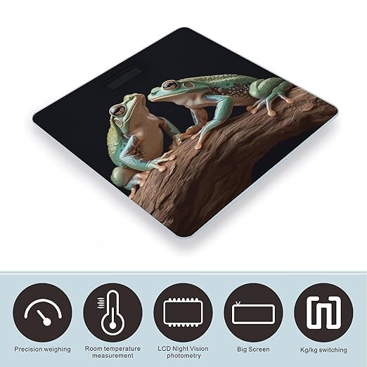 Two Frogs Bathroom Scale Ultra-Bright Liquid Crystal Screen Weight Scale Accurate Bathroom Body Scales for Body Weight Bathroom Pet Home Bedroom Gift-Giving