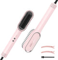 Hair Straightener Brush with Dual Air Vents ABVOT All-in-1 Styling Comb Heat/Cool air Modes Fast Heating &amp Global Voltage Pink