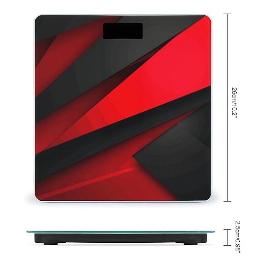 Red Black Scale for Body Weight High Precision Digital Weight Scales with LCD Display Anti-Slip Sturdy Slim Tempered Glass Bathroom Scale for Home Use