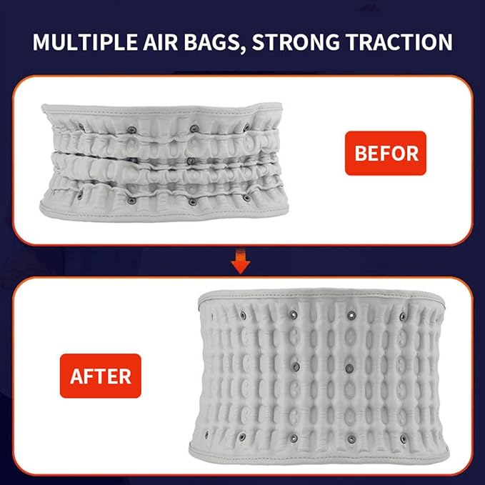 Heated Back Support Belt Adjustable Lumbar Brace for Comfort and Warmth Massage Inflatable Brace for Spinal Lumbar Woman Men Heating Pad