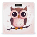 Cute Owl Weight Scale Digital Electronic Scales Bathroom Scale Larg LCD Backlight Display High Precision MeasurementsTempered Glass