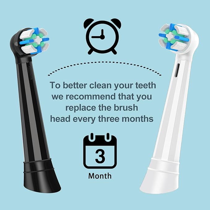 8 Pack IO Replacement Heads Compatible with Oral B IO 2/3/4/5/6/7/8/9/10/Deep Clean Series Electric Toothbrushes Brush Heads Compatible with Oral B iO (Black/White)