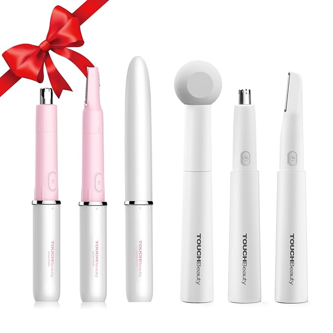 TOUCHBeauty 2024 Upgraded All-in-One Facial Hair Trimmer for Women TB1458 (Battery)+TB 2158（Rechargeable）