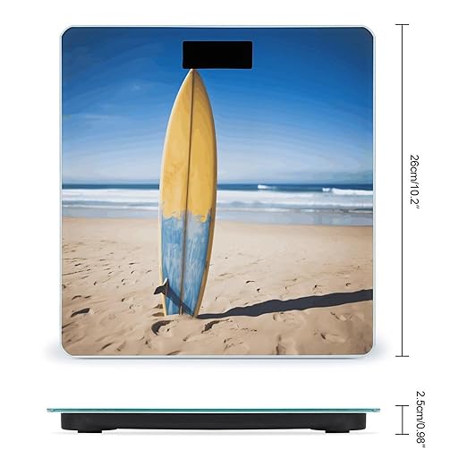 Beach Surfboard Weight Scale Digital Electronic Scales Bathroom Scale Larg LCD Backlight Display High Precision MeasurementsTempered Glass