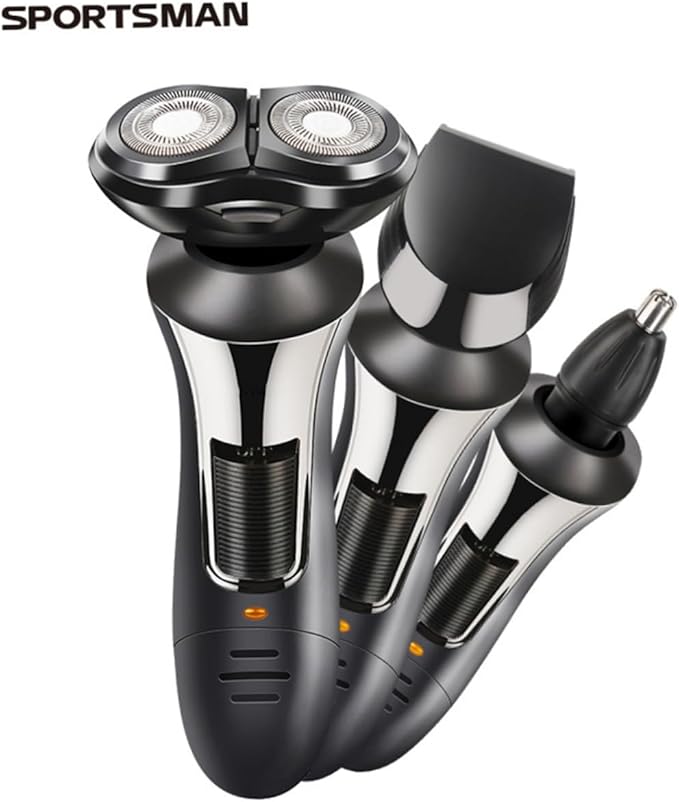 USB Rechargeable Electric Beard Clipper and Temples Hair Trimmer for Men Grooming Kit with Nose Hair Cutter Portable and Washable Design