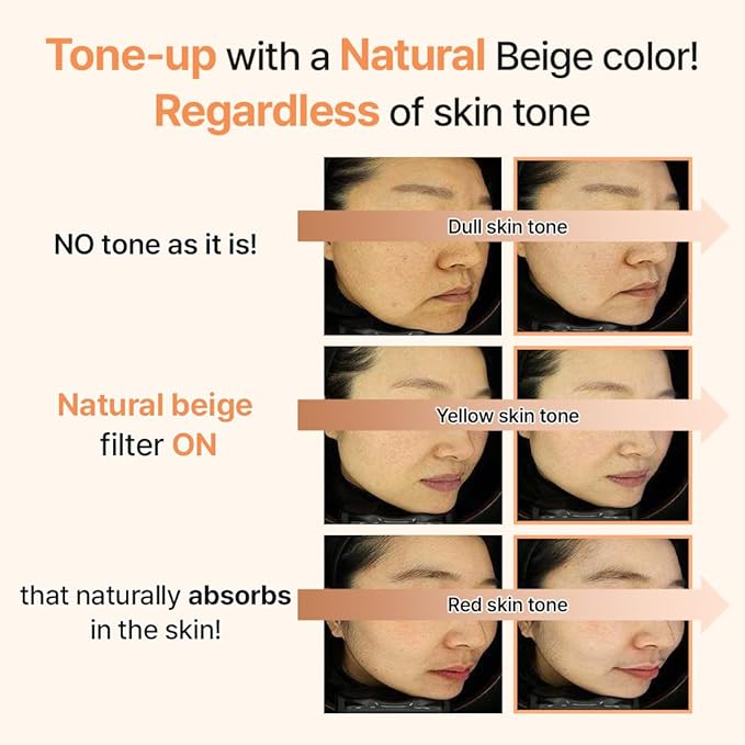 MAKE P:REM Glow Beige Tone Up Sunscreen Foundation-Free Mineral Sun Care Skin Tone Correction Lightweight Korean Sunscreen Korean Skin Care SPF 50 1.69 fl.oz. (50ml)