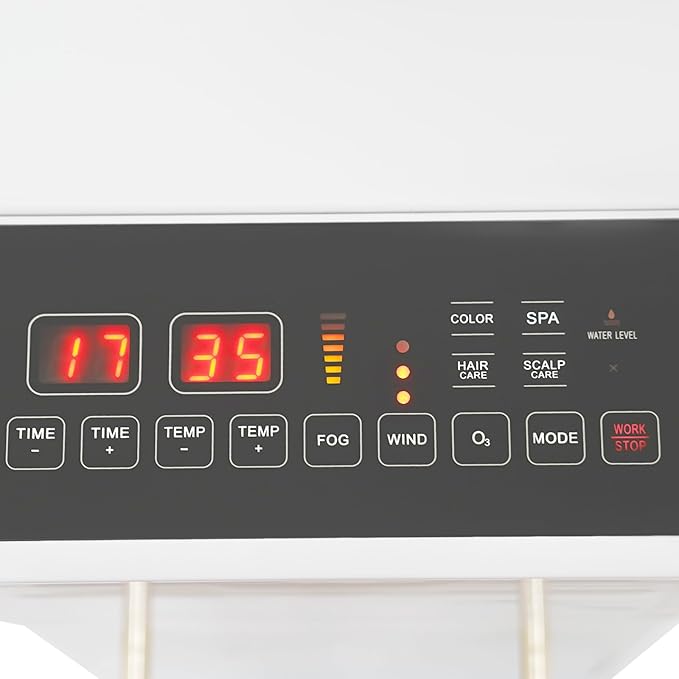 Professional Hair Steamer and Hair ProcessorNano Steam Engine Anion Hair Color Processor Stand Up Base Salon Spa Equipment 110V (White)