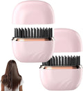 Mini Cordless Hair Straightener Comb Portable 2-in-1 Curling Iron USB Rechargeable Hair Straightener Brush with Tip 3-Speed Temperature Fast Heating Anti-Scald (2PcsC)