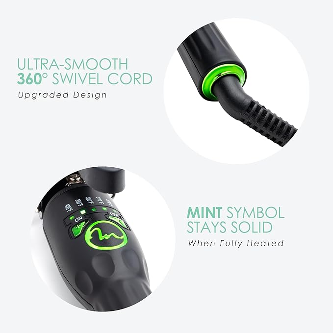 MINT REVAMP X-Long Curling Iron – 1.25 Inch | Updated Design with Faster Heat Optimized Clamp Tension &amp Improved Comfort