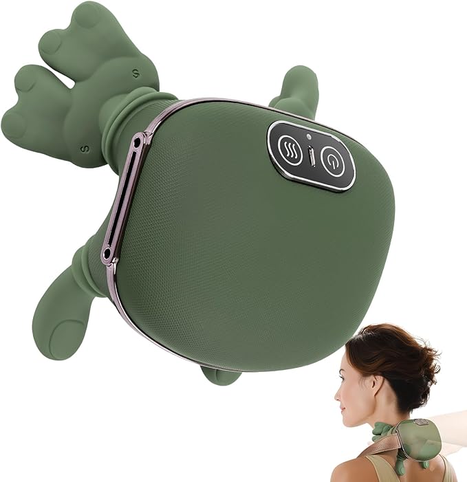 Neck &amp Shoulder Massager Shiatsu Deep Tissue with Heat Cordless Rechargeable Electric Massage Pillow Hand-Like Kneading for Neck Pain Relief Muscle Soreness Portable for Home Office Travel G