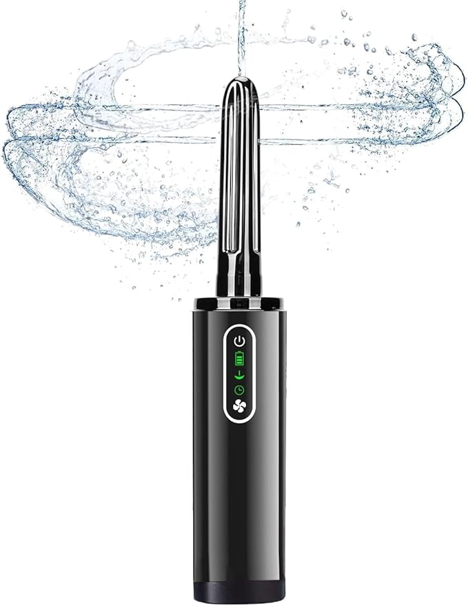 Upgrade Enema Anal Douche  Waterproof Touch Control Enemas-Douches for Men &amp Women Colon Cleanse Shower Enema Bulb-Bottles Kit Electric Rotating Nozzle Pressure Spray Two Douching ModesBlac