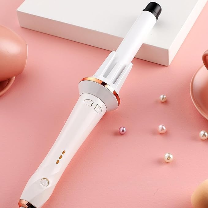 Automatic Curling Iron – Wireless Hair Styling Curler Wand Multi Temperature Curling Tool | Portable 360 Rotating Curling Device Anti tangles Heat Hair Roller for Short Thick Volume