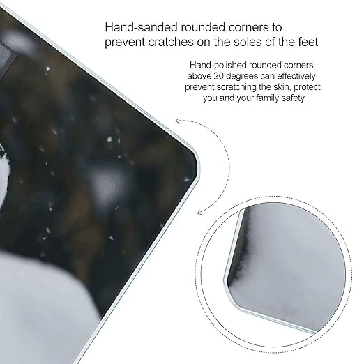 Snow Owl Bathroom Scale Large LCD Backlight Display Digital Scale Rounded Corners Body Scales Automatic Power On/Off Bathroom Scales for Home Bedrooms
