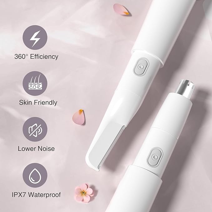 TOUCHBeauty 2024 Upgraded All-in-One Facial Hair Trimmer for Women TB1458 (Battery)+TB 2158（Rechargeable）