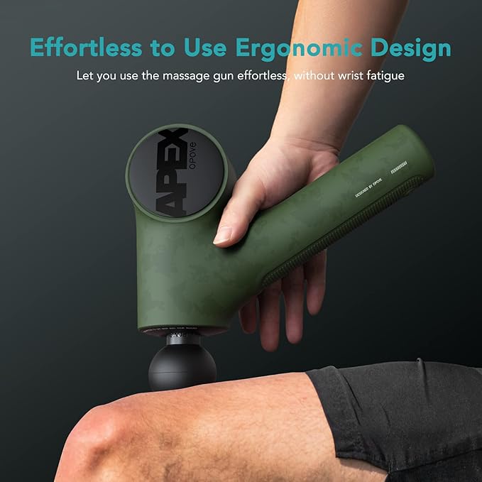 Opove Massage Gun Fascia Percussive Muscle Massager 14.5mm for Back Pain Relief Workout Recovery in Gym Home Office Daily Massage Ergonomic for Effortless to Use Apex Green