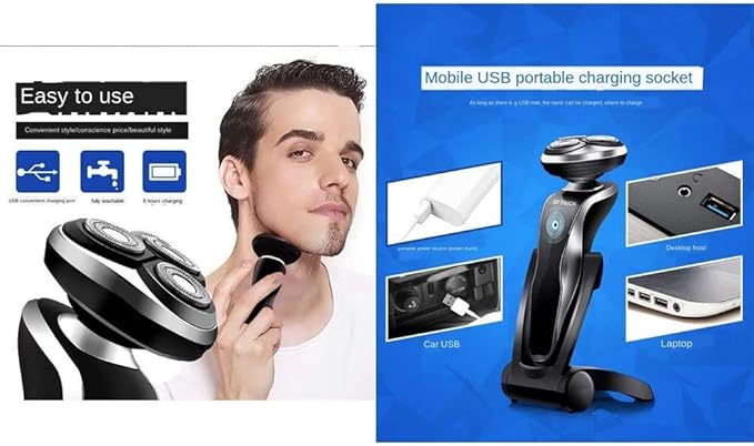Electric Shavers for MenDry Wet Waterproof Mens Facial Shaver Portable Face Shaver Cordless Travel Fast Charging Waterproof Mens Electric Razor