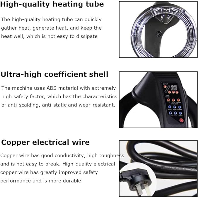 Professional Hair Dryer Wall-Mount Infrared Hair SteamerHair Salon Colour Processor Plate Heater Salon Barber System Hood with Adjustable Timer and Temperature