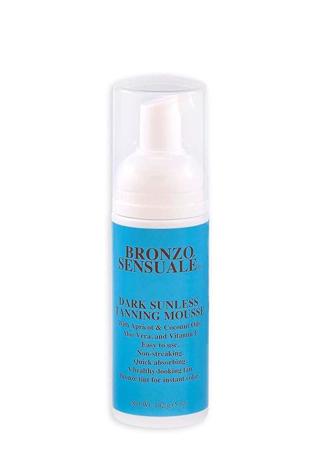 Self-Tanning Mousse + Instant Bronzer – Streak-Free Golden Glow in 1 Hour No Orange by Bronzo Sensuale 5 Fl. Oz.