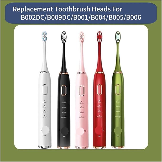 16pcs Replacement Toothbrush HeadsCompatible for B002DC/B009DC/B001/B004/B005/B006Soft Deep Cleaning(16pcs Pink)