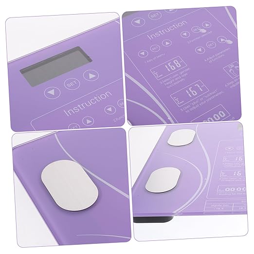 VOSAREA Household Electronic Precision Weight Scale Intelligent LED Display Fat Measuring Digital Bathroom Scale Creative Design Without Battery Purple Battery Style