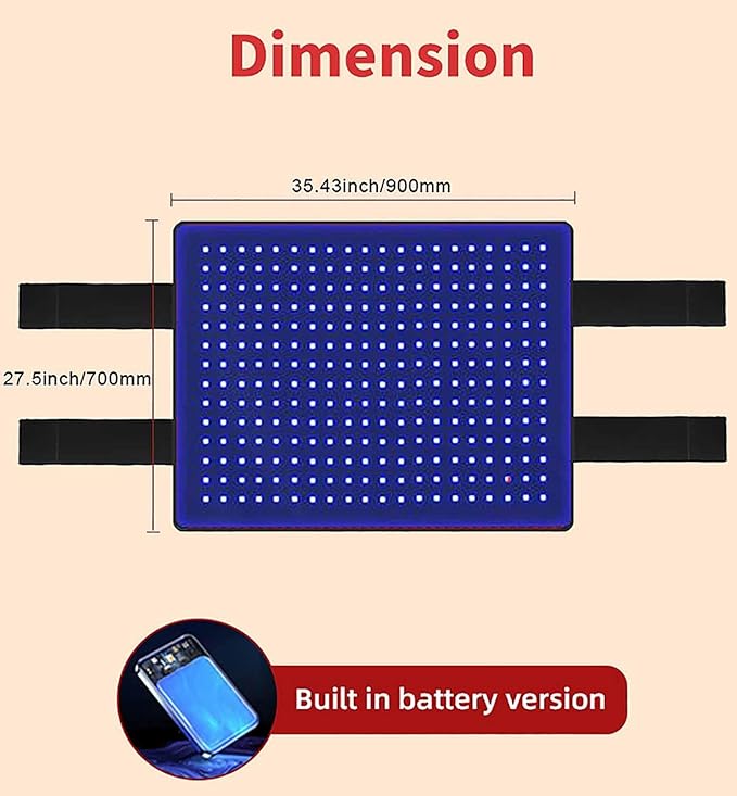 Red Light Therapy for Horses 850nm/660nm Infrared Light Horses Back Therapy Wearable Pets Red Light Phototherapy Wraps for Equine Back Pain Relief