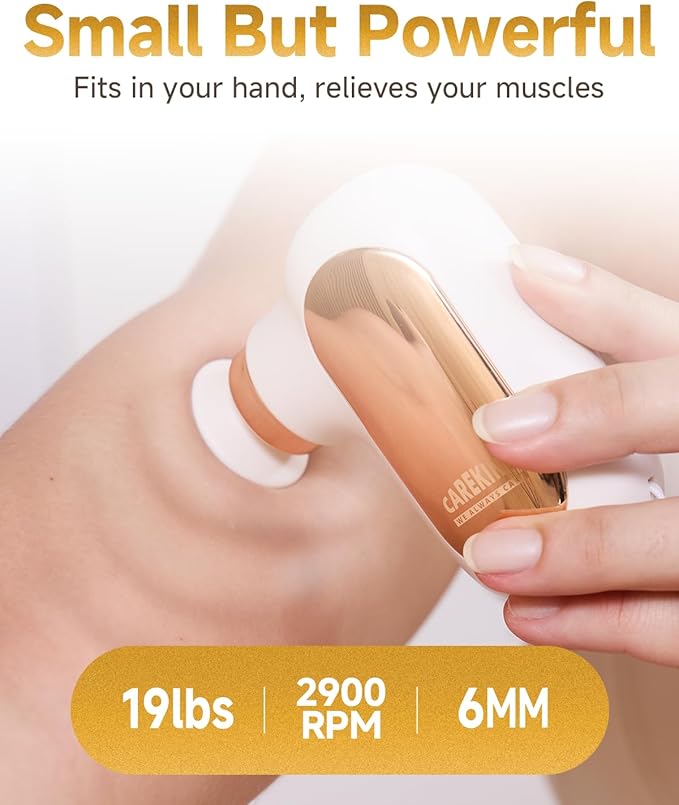 Mini Massage Gun Travel Size Powerful Small Massage Gun Deep Tissue for Pain Relief Muscle Massager for Neck Shoulder Thigh Scalp Quiet Pocket Massager FSA-HSA Eligible