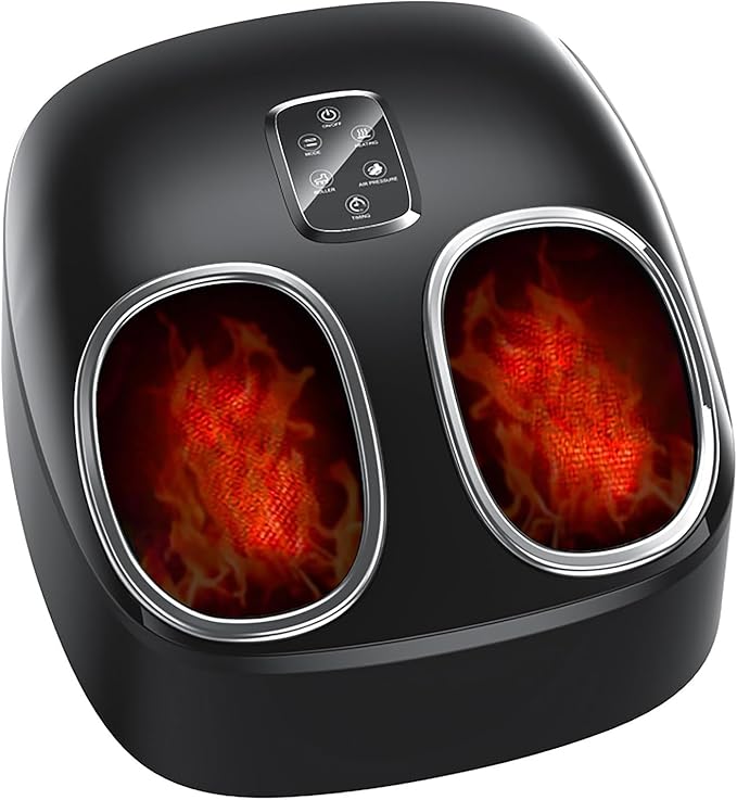 Shiatsu Foot Massager with Heat Feet Massager for Plantar Fasciitis Neuropathy with Air Compression Deep Kneading Multiple Modes &amp Adiustable Intensity Gifts for Women Men Size 13