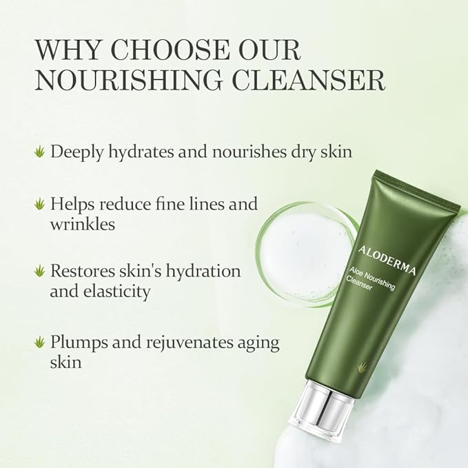 Aloderma Aloe Shower Set 3 pcs - Nourishing Body Wash Volumizing Shampoo Nourishing Cleanser - Hydrating Moisturizing
