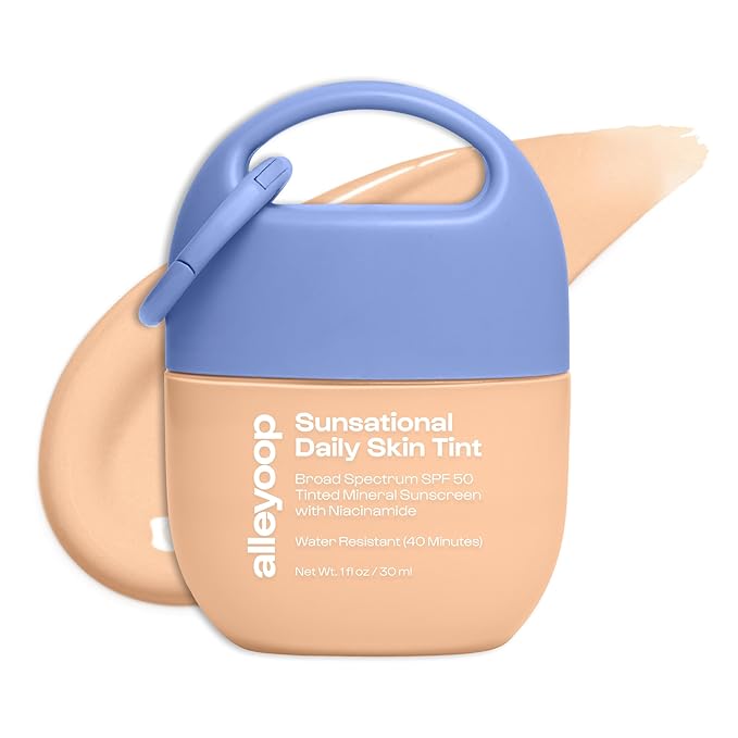 Alleyoop Sunsational Tinted Moisturizer SPF 50 for Face Broad Spectrum – 100% Mineral Face Sunscreen with Jojoba Hydrating &amp Soothing Tinted Sunscreen Vegan &amp Cruelty-Free (Dawn)